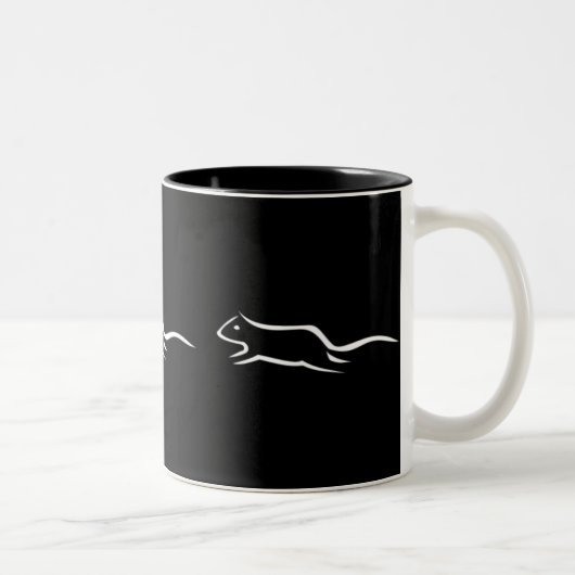 Tasse 2 Couleurs Trois rats courants blancs (Droit)