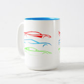Tasse 2 Couleurs Trois voitures de sport (Devant gauche)