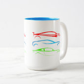 Tasse 2 Couleurs Trois voitures de sport (Devant droit)