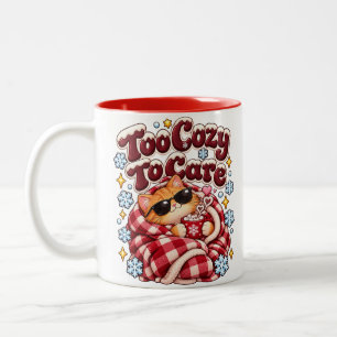 Tasse 2 Couleurs Trop Confortable Pour S'inquiéter Drôle de Chat de