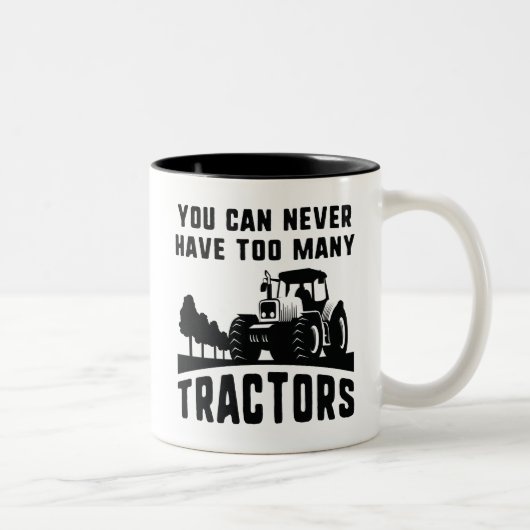Tasse 2 Couleurs Trop de tracteurs (Droit)