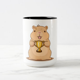 Tasse 2 Couleurs Trophée de Capybara Mignon Gagnant Design Kawaii