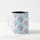 Tasse 2 Couleurs Tropical Cute drôle d'aquarelle flamingo (Devant gauche)