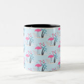 Tasse 2 Couleurs Tropical Cute drôle d'aquarelle flamingo (Centre)