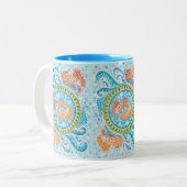 Tasse 2 Couleurs Tropical Koi Mandala (Devant gauche)