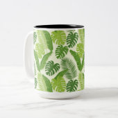 Tasse 2 Couleurs Tropical Leaves & Monstera Seamless Pattern (Devant gauche)