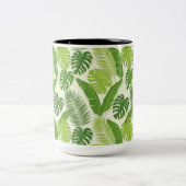 Tasse 2 Couleurs Tropical Leaves & Monstera Seamless Pattern (Centre)