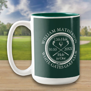 Tasse 2 Couleurs Trou de golf en une émeraude Green Custom