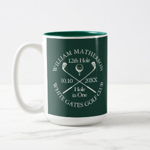 Tasse 2 Couleurs Trou unique de golf personnalisé Émeraude Vert