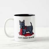 Tasse 2 Couleurs Trouble du chiot écossais Terrier (Gauche)