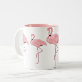 Tasse 2 Couleurs troupeau de flamants roses (Devant gauche)