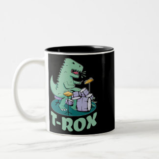 Tasse 2 Couleurs TROX Rocking Tyrannosaurus Drum Dinosaur Funny TRe