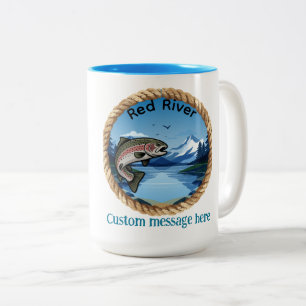Tasse 2 Couleurs Truite arc-en-ciel de montagne pêche Trophée