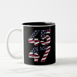 Tasse 2 Couleurs Trump 2024 45 47 Vintage États-Unis