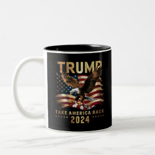Tasse 2 Couleurs Trump 2024 Reprenez l'Amérique Drapeau Américain T