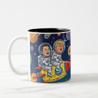 Tasse 2 Couleurs Trump & Elon Space Adventure, Cosmic Journey