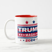 TASSE 2 COULEURS TRUMP~MAGA~2024 (Gauche)