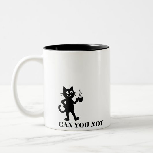 Tasse 2 Couleurs Tu ne peux pas être drôle, chat (Gauche)