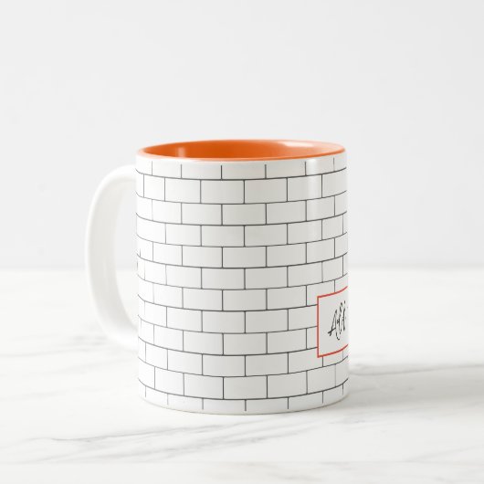 Tasse 2 Couleurs Tuile de métro d'architecture Texte classique mode (Devant gauche)