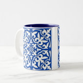 Tasse 2 Couleurs Tuile marocaine - bleu et blanc de cobalt (Devant gauche)