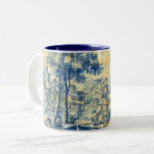 Tasse 2 Couleurs Tuiles bleues (image entière) (Devant gauche)