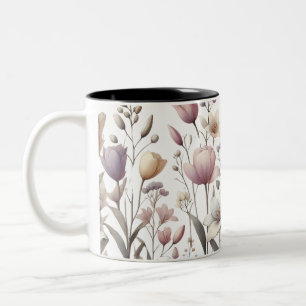 Tasse 2 Couleurs Tulipe et motif floral Lily doux