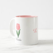 Tasse 2 Couleurs Tulipe rose moderne (Devant gauche)