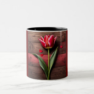 Tasse 2 Couleurs Tulipe rouge