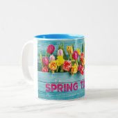Tasse 2 Couleurs Tulipes de printemps (Devant gauche)