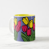 Tasse 2 Couleurs Tulipes de printemps (Devant gauche)