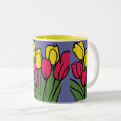 Tasse 2 Couleurs Tulipes de printemps (Devant droit)