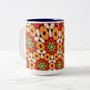 Tasse 2 Couleurs Tulips Bouquet Motif
