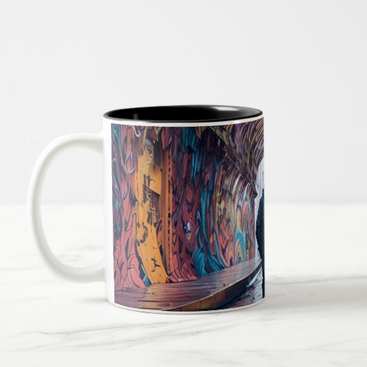Tasse 2 Couleurs Tunnel De Graffiti (Gauche)