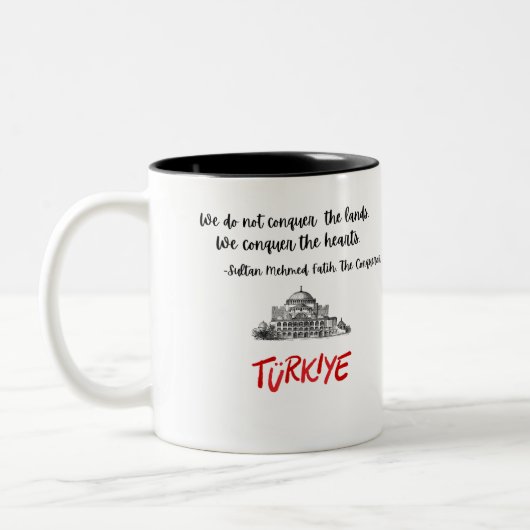 Tasse 2 Couleurs Turiye Souvenir Sultan Mehmet Fatih Citation (Gauche)