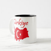 Tasse 2 Couleurs Turkey Country and Fan Design (Devant gauche)