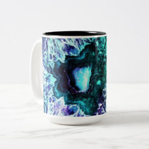 Tasse 2 Couleurs Turquoise assez glaciale et cristal pourpre de