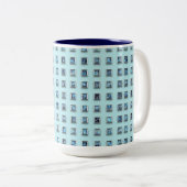 Tasse 2 Couleurs Turquoise Bleu et Golden Gem Moderne (Devant droit)