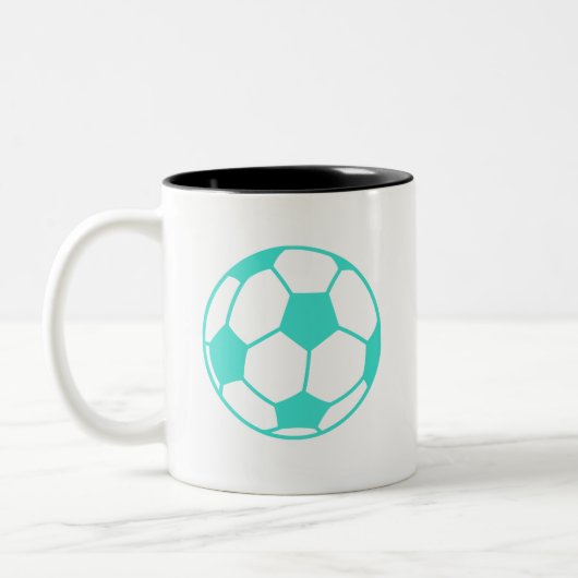 Tasse 2 Couleurs Turquoise; Blue Green Soccer Ball (Gauche)