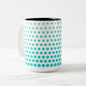 Tasse 2 Couleurs Turquoise Pois Moderne Blanc (Devant gauche)