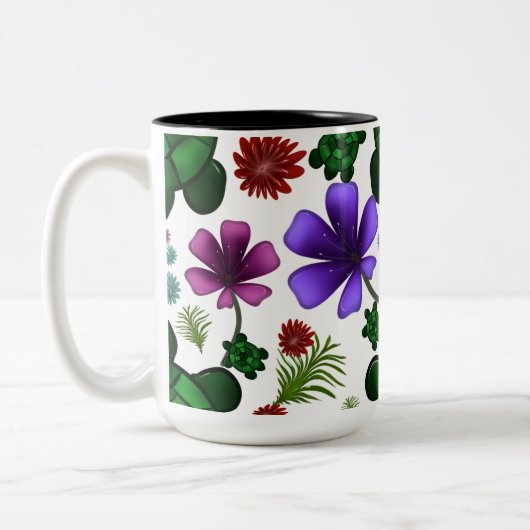 Tasse 2 Couleurs Turtle floral pattern  (Gauche)