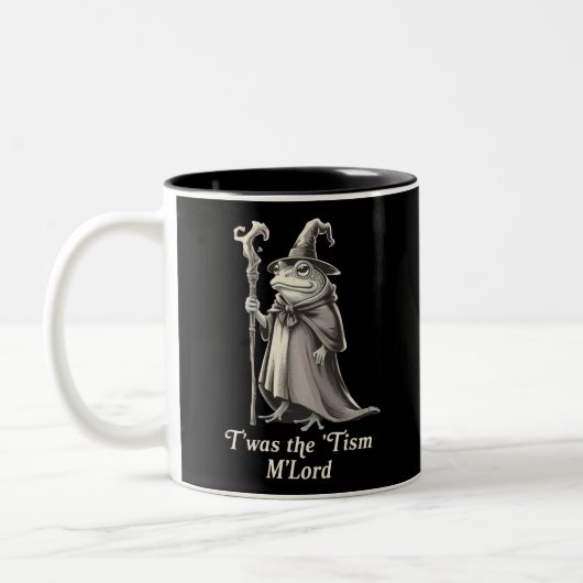 Tasse 2 Couleurs T'was The 'Tism M'lord Funny Frog Wizard Meme  (Gauche)