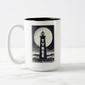 Tasse 2 Couleurs Tybee Island Georgia Lighthouse Moon (Gauche)