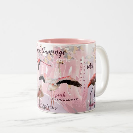 Tasse 2 Couleurs Typographe rose Flamingo | Customized (Devant droit)