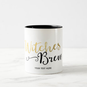 Tasse 2 Couleurs Typographie BREUVAGE DE SORCIÈRES Fête d'Halloween