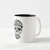 Tasse 2 Couleurs Typographie Crâne Âme Hantée (Devant droit)