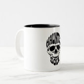 Tasse 2 Couleurs Typographie Crâne Âme Hantée (Devant gauche)