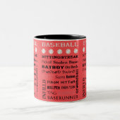 Tasse 2 Couleurs typographie de BASEBALL (Centre)