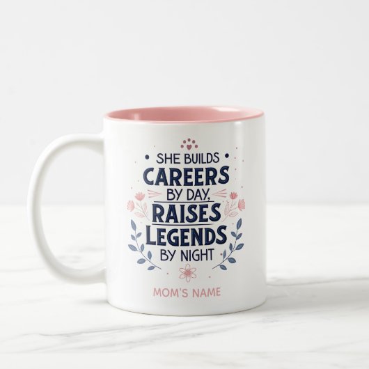 Tasse 2 Couleurs Typographie de citation de maman modifiable – Carr (Gauche)