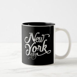 Tasse 2 Couleurs Typographie de cru de New York City