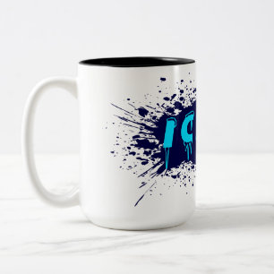 Tasse 2 Couleurs Typographie de Graffiti de Glace Design d'Art de R